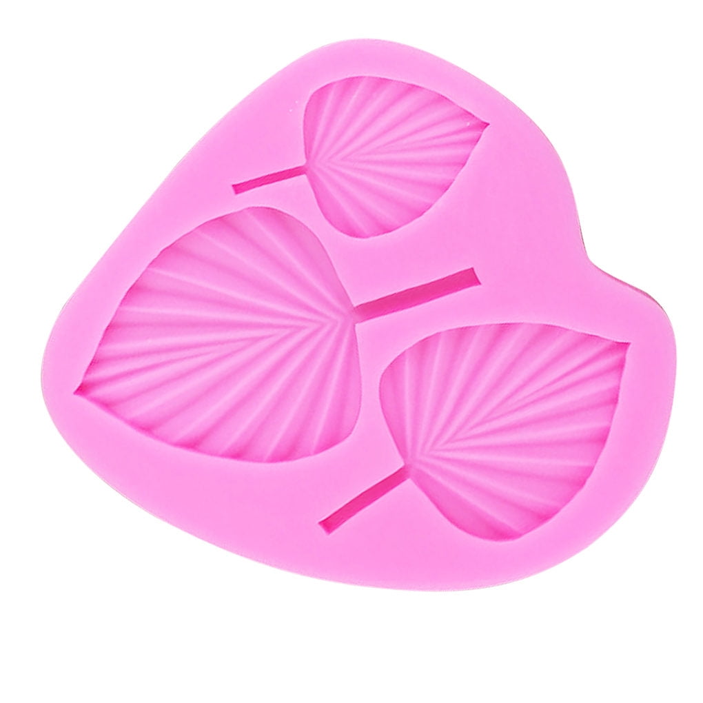 Fan Leaf Silicone Mold, 3 Cavity Candy Mold, 3d Fan Palm Leaf Mold Leaf