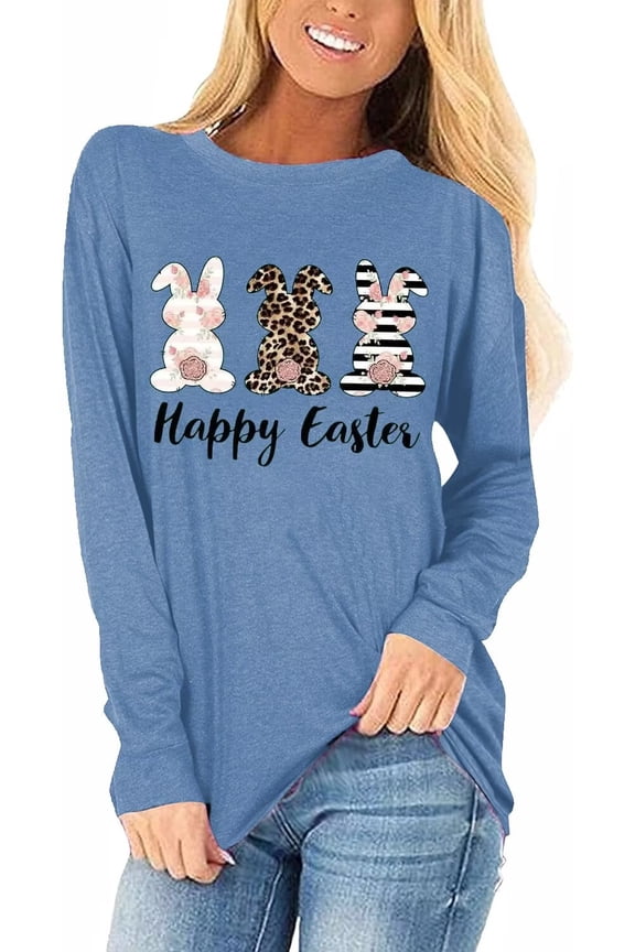 Womens Casual Happy Easter Shirts Heart Graphic Tees Lucky Shamrock Shirts