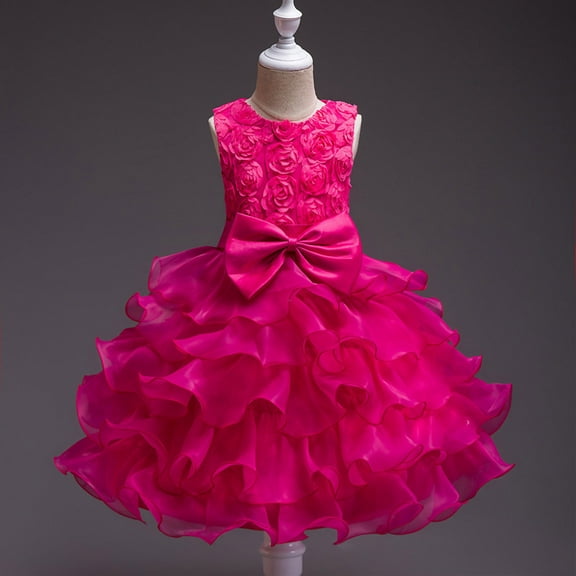 Girl Dresses Summer Birthday Girl Dress Kids Junior Bridesmaid Dresses 4T