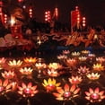 thumbnail image 3 of SPRING PARK Floating Garden Pond River Candle Wishing Light Lotus Flower Lamp Festival Decor, 3 of 7