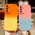 thumbnail image 2 of Compatible with Samsung Galaxy A15 5G Phone Case Cute Gradient Color Curly Wave Frame Camera Lens Cover Protective Shockproof Bumper Soft Silicone A15 Cover 6.5 Inch (Orange Yellow), 2 of 12