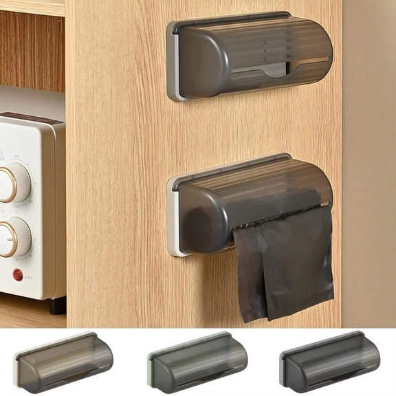 Fine Liner Trash Bag Holder Dispenser, Wall Mounted Plastic Bag Organizer, Garbage Bag Holder Under Sink for Bottom of Can for Kitchen Cabinet