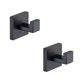 thumbnail image 1 of Tastos Ganchos para toallas de baño, negro mate, paquete de 2 ganchos para batas y ropa de acero inoxidable, gancho de pared resistente para baño y cocina, estilo cuadrado moderno montado en la pared, 1 of 5