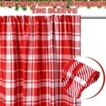 thumbnail image 3 of Christmas Red Window Curtains Red and White Tartan Plaid Curtain Farmhouse Xmas Window Drapes for Living Room Bathroom Home Decoration, 3 of 6