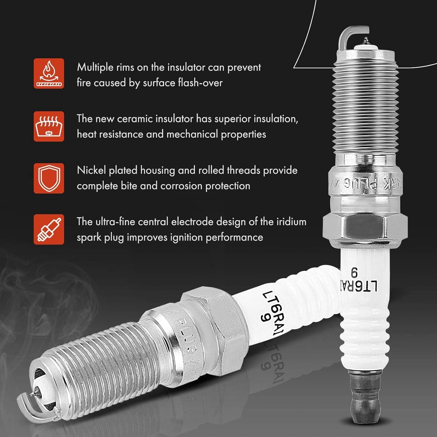 A-Premium Ignition Coils and Spark Plugs Kits Compatible with Ford F-150 F150, Explorer, Edge, Mustang, Taurus, Flex, Transit-150, Transit-250 & Lincoln MKX, MKT, Continental, 3.5L 3.7L 6-PC Set