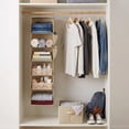 thumbnail image 7 of 6-Shelf Hanging Closet Organizer in Beige — Fabric Storage with Bamboo Inserts & Side Pockets, 47" Vertical Storage for Clothes, Shoes & Accessories, 7 of 7