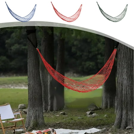 Msgweeeg Hammocks Camping Hammocks Travel Hammocks Camping Hammocks Outdoor Sports Hammocks Mesh Nylon Sleeping Bed for Garden Beach Camping Hunting Hiking