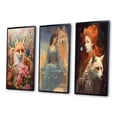 thumbnail image 3 of Designart "Cute Fox in Flower Field Orange" Animals Fox Framed Wall Art Set Of 3 - Orange Fox Frame Gallery Set For Office Decor, 3 of 6
