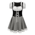 thumbnail image 1 of QIPOPIQ Robes pour Femmes Plissées Taille Haute Robe à Étages Manches Courtes Robe Tendance Imprimé Robe d'Été Confortable Robe à Épaules Dénudées pour Dames Offres 2023, 1 of 6