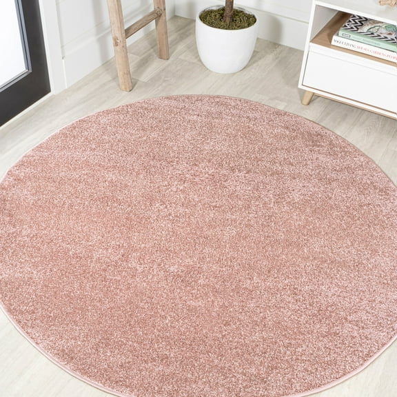 JONATHAN Y SUPERSOFT 8' Round Area Rug, Haze - Pink, SEU100P-8R
