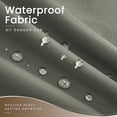 thumbnail image 4 of Snubbull Gazebo Curtains Replacement for 10x10ft Gazebo, 4 Panels Waterproof Outdoor Privacy Sidewalls with Zippers & Tiebacks, Patio Canopy Curtains for Backyard, Grey, Only Curtain, 4 of 11