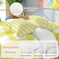 thumbnail image 4 of Farmhouse Farm Duvet Cover Set Full Size Minimalism Yellow Buffalo Check Plaid Holiday Theme Soft Lightweight Comforter Covers 4 Piece Bedding Set with 1 Duvet Cover 1 Bed Sheet & 2 Pillow Shams, 4 of 8