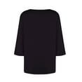 thumbnail image 5 of Loopsun Womens Fall Tops Plus Size, 3/4 Sleeve T Shirts for Women, Women's Fashion Casual Solid 3/4 Sleeve T-shirt Button Tops Black, XXXL, 5 of 5
