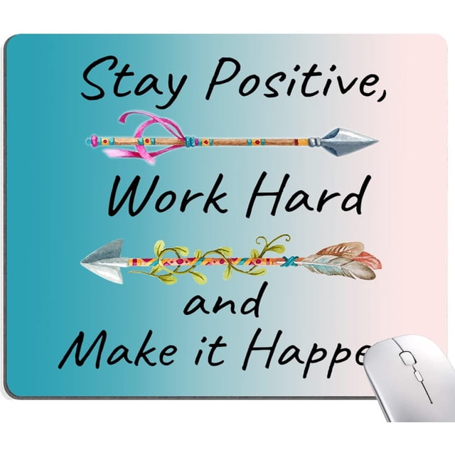 Mouse Pad, Premium-Textured Mouse Mat, Non-Slip Rubber Base Mousepad for Laptop, Computer & PC,9.5×7.9 in,Inspirational Quote Stay Positive