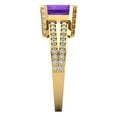 thumbnail image 3 of Solitaire with Accents Engagement Ring for Women - 2.45ct Natural Amethyst in 18K Yellow Gold Promise Ring, 3 of 6