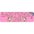 thumbnail image 2 of 10in x 3in Bass Fishing Diva Bumper Sticker Vinyl Sports Decal Stickers, 2 of 6