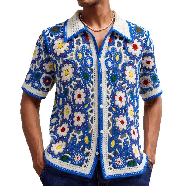 Blusa y camisa de manga corta con cuello vuelto para hombre, informal, de verano, a la moda, de color liso, de manga corta, con solapa, para hombre