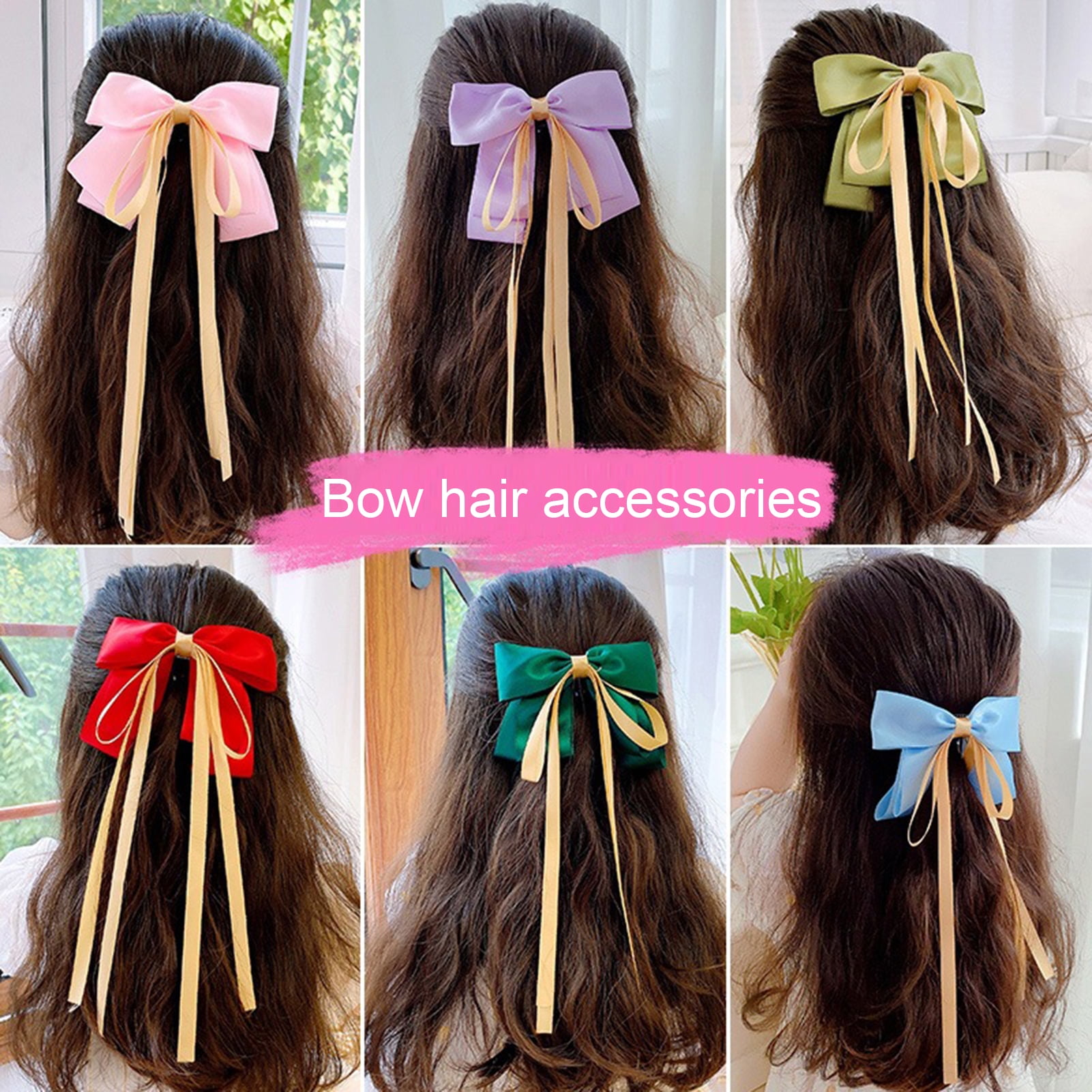 Candy Color Ribbon Hair Accessories Bow Hairpins School Supplies Girls Hair Clip 