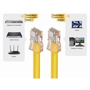 Cable Leader Cat 5e Ethernet Cable 5 ft - Yellow | Cat5e Non-Booted RJ45 LAN Patch Cord, UTP