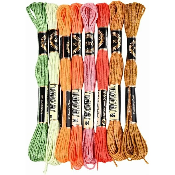 8 madejas de 6 hebras de hilo de bordar jaspeado y colorido, hilo para punto degradado, hilo para pulseras de la amistad, hilo para bordar, hilo a granel