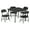 black, variant on Kids Folding Table & Chairs Set - 3-Piece, Upholstered PU Leather, Soft Cushions, Lightweight Metal Frame, Ideal for Toddlers' Dining, Crafts, Playroom, Daycare - Grey, 1 Table + 2 Chairs