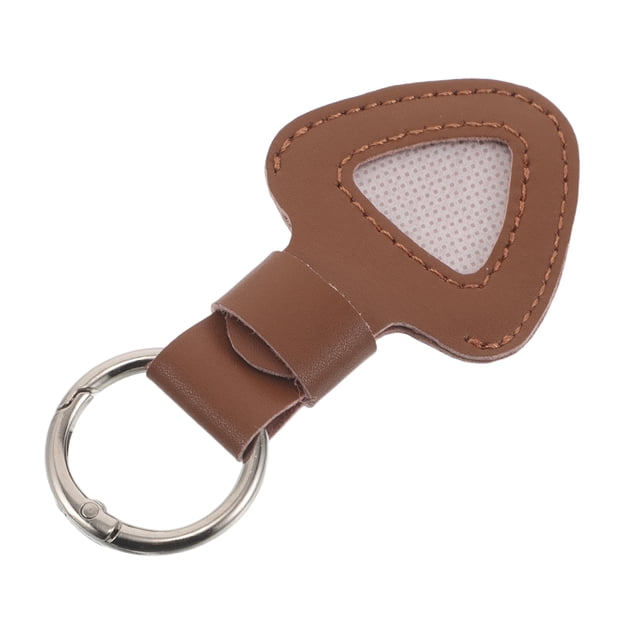 GAXIRE Organizador De Púas De Guitarra Resistente En Cuero PU Color Marrón Para Uso Profesional