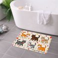 thumbnail image 3 of FJPT Non Slip Flannel Polyester Floor Mat With Cute Cats And Flowers Design For Bathroom Kitchen Bedroom Decor 16x24 inch, 3 of 5