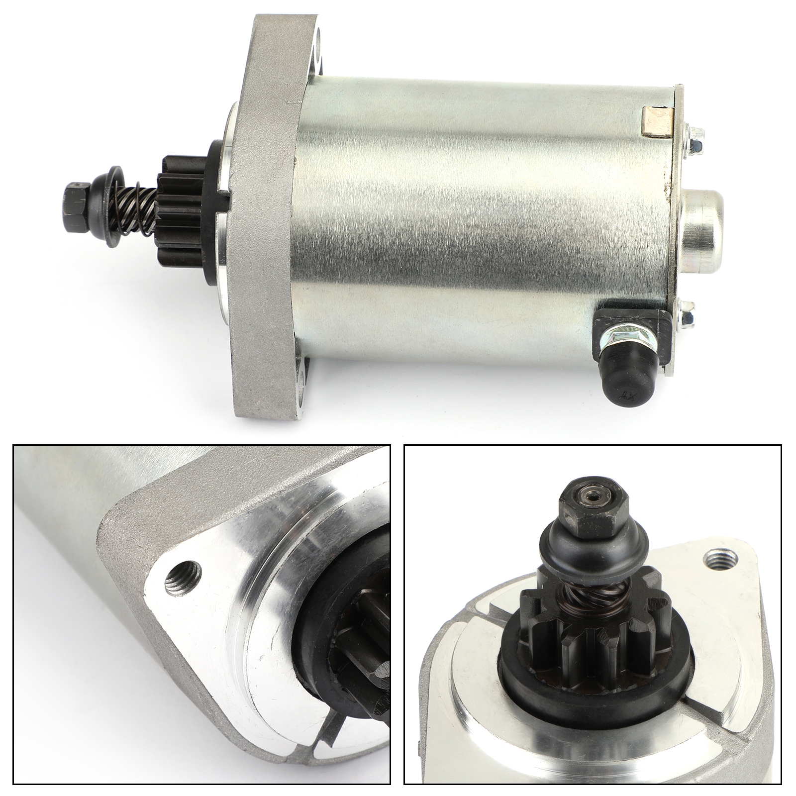 New Starter Motor For Kawasaki FR600V FR730V & Similar 15-18HP Engines – 12V CCW 10-Tooth, Replaces 21163-0728