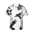 thumbnail image 1 of Balery Monochrome Flying Ravens Camisas hawaianas de manga corta para hombre, camisas playeras de corte holgado, camisas de vacaciones con botones,Medium, 1 of 7