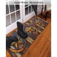 thumbnail image 3 of Retro Star Front Door Mat Abstract Metal Stars Gradient Circle Wood Grain Welcome Doormat Indoor Outdoor Entrance Floor Mat Non-Slip Washable Runner Rug for Front Porch Decor 18x60 Inch, 3 of 6