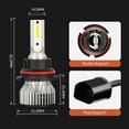 thumbnail image 4 of For Chevy Cobalt 2005 2006 2007 2008 2009 2010 LED Headlight Bulb 9007+H11 High/Low+Fog Light Kits 6000K 4pc, 4 of 14