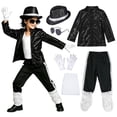 thumbnail image 4 of RFQWOVSR Kids Retro Sequin Performance Suit with Hat for Halloween and Stage Wear, 4 of 5