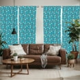 thumbnail image 2 of Ambesonne Under the Sea Window Curtains, Nautical Wildlife, Each 28" W x 84" L, Coral Ivory and Teal, 2 of 5
