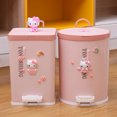 thumbnail image 5 of Cubo de basura con tapa de plástico, 7 l/9 l, con pedal, para el hogar, la sala de estar, el dormitorio, la cocina, color rosa, 5 of 5