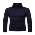 thumbnail image 1 of Men‘s Knitting Shirt Solid Color Long Sleeve Turtleneck Knitwear Pullover Sweaters for Fall Winter, 1 of 4