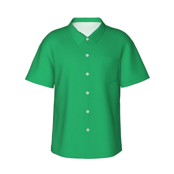 Balery Forestgreen Camisas hawaianas de manga corta para hombre, camisas playeras de corte holgado, camisas de vacaciones con botones,3X-Large