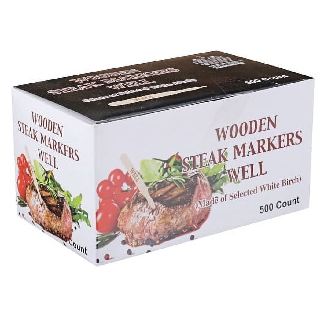 Wooden Steak Markers, Well, 10 Case - 500 Count