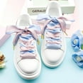 thumbnail image 4 of 2 Pairs Ribbon Satin Sneakers Shoelaces: 20mm Wide Flat Silk Shoe Laces - 47 inch / 120CM, 4 of 6