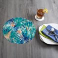 thumbnail image 2 of Wipe-Clean Round Reversible Shaped Placemats, Miami Palm, Set of 2, Made in The USA, 2 of 3