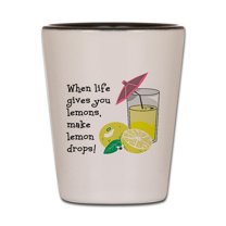 CafePress - Lemon Drop Martini - White/Black Shot Glass, Unique and Funny Shot Glass