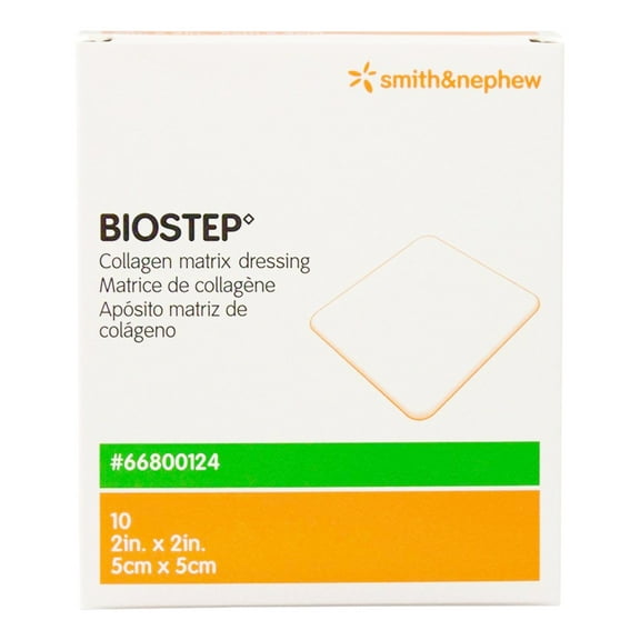 Smith & Nephew Biostep Collagen Matrix Dressing, 2" x 2", 10 Count