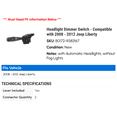 thumbnail image 2 of Headlight Dimmer Switch - Compatible with 2008 - 2012 Jeep Liberty 2009 2010 2011, 2 of 2