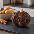 thumbnail image 5 of Hovilon Woven Pumpkin Tabletop Ornament, Hand-Woven Iron Paper Cord Open-Weave Freestanding Decor, Seasonal Accent for Mantel Bookshelf Coffee Table Entryway Halloween Fall Home Decor Gift, 5 of 6