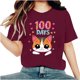 thumbnail image 1 of Camisetas de Cuello de Tripulación de Manga Corta para Mujeres Carta Impresa Camiseta 95% Poliéster 5% Spandex, Manga Corta Cuello Redondo Top Casual para Diario, 1 of 5