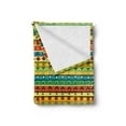 thumbnail image 2 of Striped Soft Flannel Fleece Throw Blanket, Kids Nursery Child Baby Playroom Backdrop Joyful Square Triangle Abstract Image, Cozy Plush for Indoor and Outdoor Use, 60" x 80", Multicolor, by Ambesonne, 2 of 5