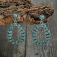 thumbnail image 4 of Bohemian Turquoise Earrings for Women Boho Vintage Oval Western Drop Dangle Earrings Geometric Ethnic Teardrop Earrings Turquoise Jewelry, 4 of 16