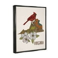 thumbnail image 4 of Stupell Industries Virginia Cardinal Bird Intricate Dogwood Floral Pattern Graphic Art Jet Black Floating Framed Canvas Print Wall Art, Design by Valentina Harper, 4 of 5