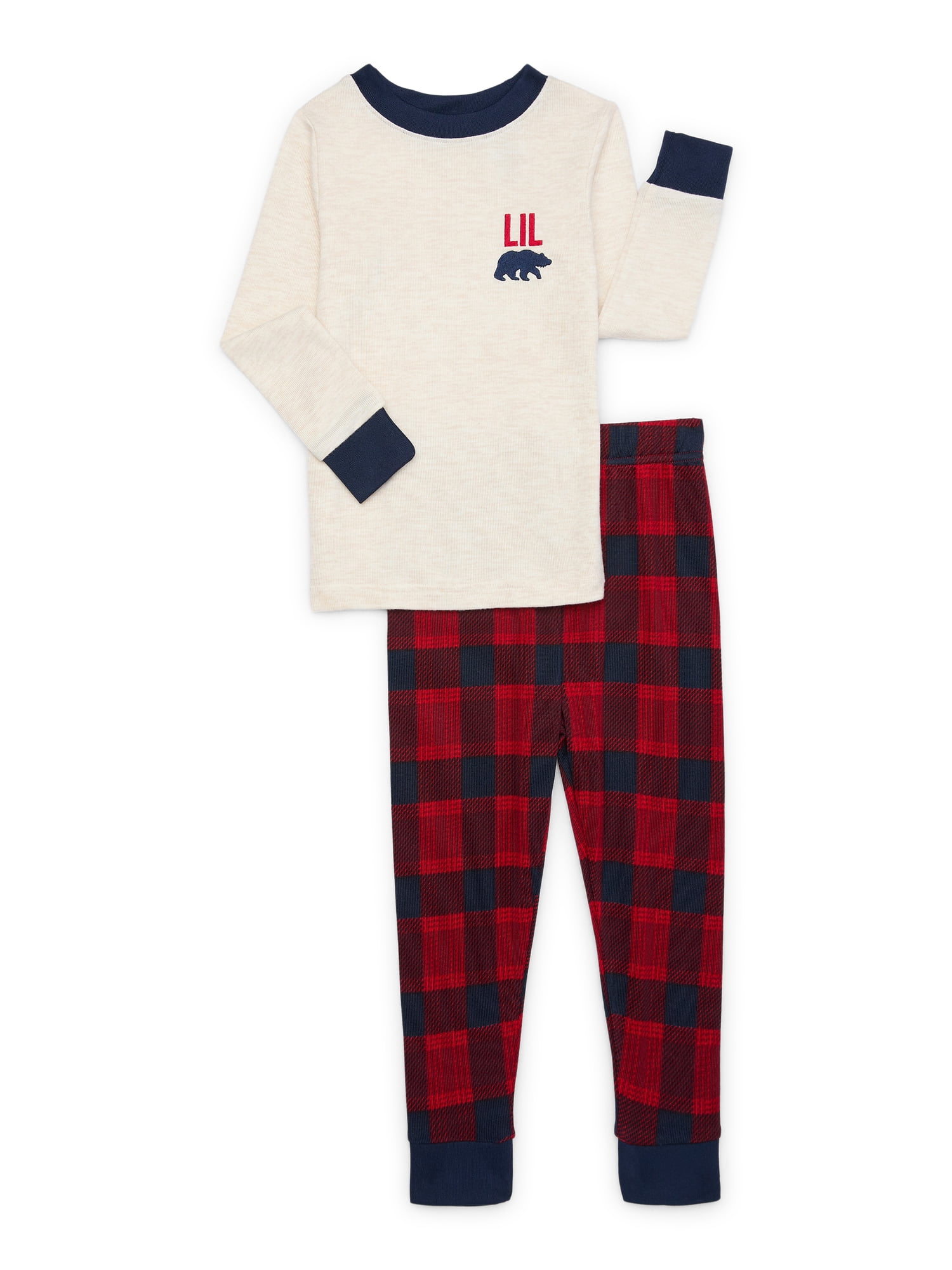 Dearfoams Kids Matching Family Pajama Set, Lil Bear, 2-Piece, Sizes 6-12