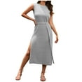 thumbnail image 2 of Gspmoly Robe pour Femme, Robe Chandail en Tricot Sans Manches à Col Montant pour Femme, Robe Débardeur Maxi, Robes de Cocktail jusqu'à 60 % de Rabais, 2 of 6