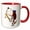 Red/White, variant on 3drose, Cute Funny Basset Hound Playing Baseball or Softball Cartoon, 11oz Two-tone Green Mug